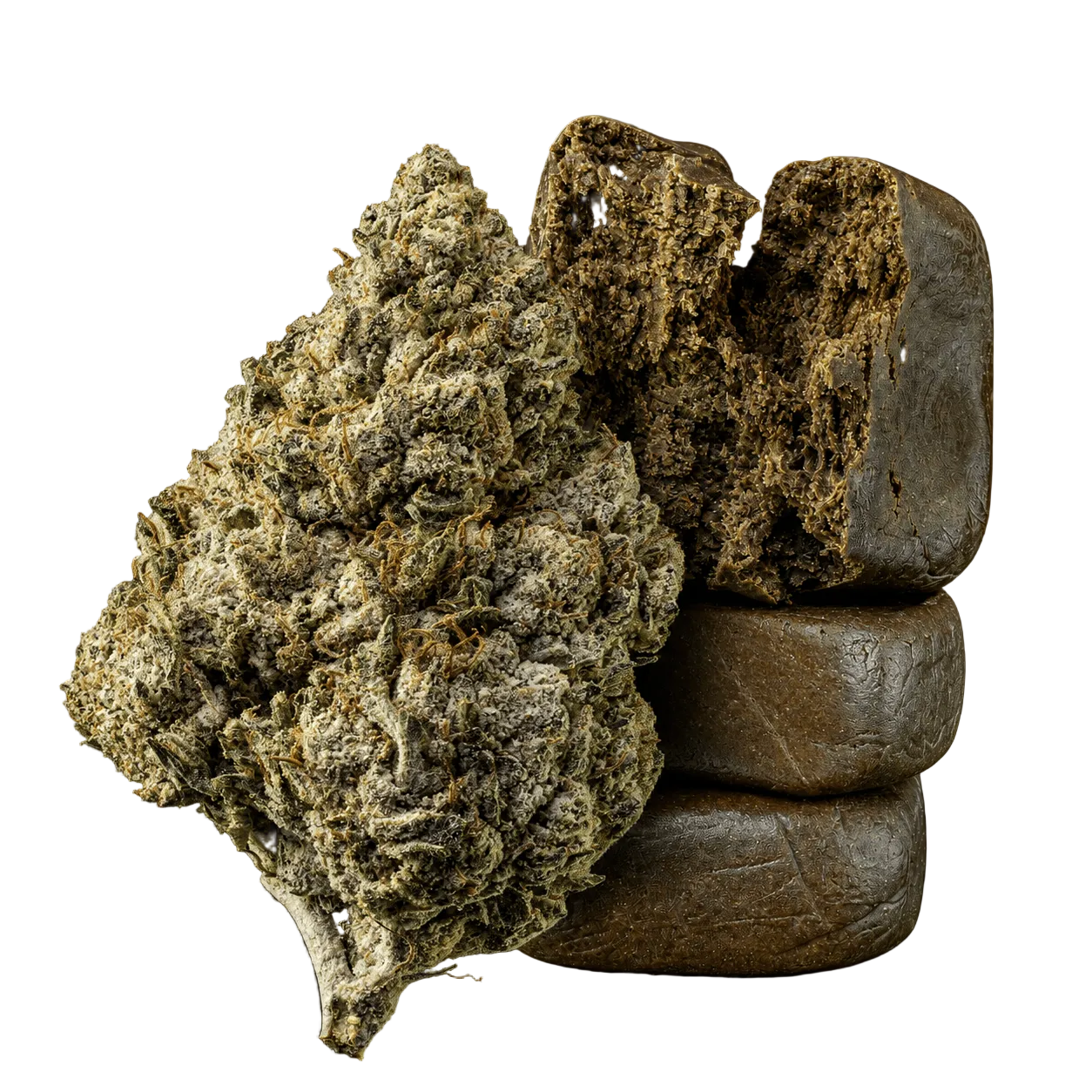10g Amnesia Haze 23% THCA et 10g Bubble Hash 50% THCA réunis dans un pack Herbz