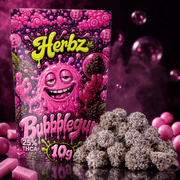 Fleur premium Bubblegum 25% THCA au profil aromatique fruité et sucré