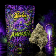Emballage Herbz Amnesia Haze au design coloré inspiré du haze