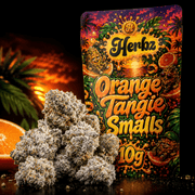 Emballage Herbz Orange Tangie Smalls au design orange et tropical