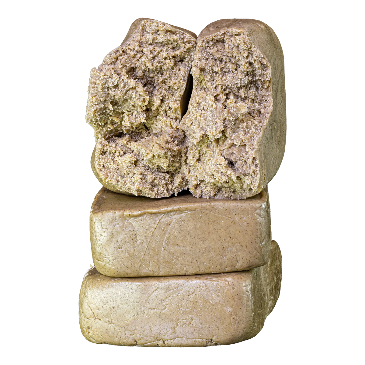 Gros plan de Piatella 60% THCA à la structure crémeuse et riche en trichomes