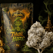 Emballage Herbz Thai Haze au design coloré inspiré du haze